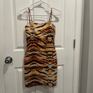 Tiger print mini dress
